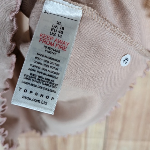 TopShop ruched tanktop size US 14 stretchy 100% cotton material NWOT - Picture 5 of 6